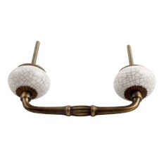 White Crackle Ceramic Bridge Handle