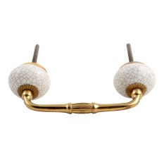 White Crackle Ceramic Bridge Handle