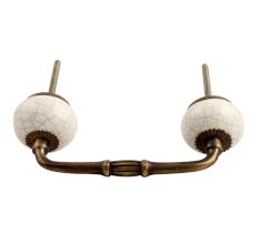 Cream Crackle Ceramic Bridge Handle
