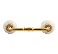 Cream Crackle Ceramic Bridge Handle