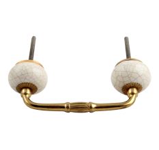 Cream Crackle Ceramic Bridge Handle