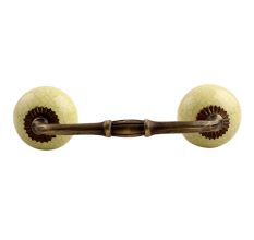 Light Yellow Crackle Ceramic Bridge Handle