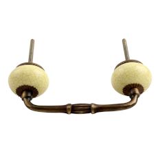 Light Yellow Crackle Ceramic Bridge Handle