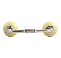 Light Yellow Crackle Ceramic Bridge Handle