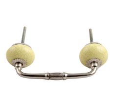 Light Yellow Crackle Ceramic Bridge Handle