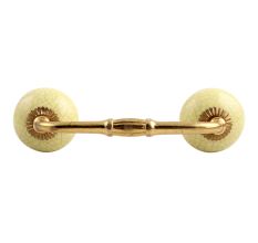 Light Yellow Crackle Ceramic Bridge Handle