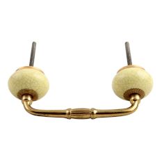 Light Yellow Crackle Ceramic Bridge Handle