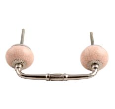 Baby Pink Crackle Ceramic Bridge Handle