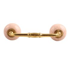 Baby Pink Crackle Ceramic Bridge Handle