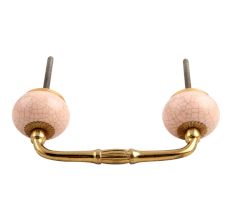 Baby Pink Crackle Ceramic Bridge Handle