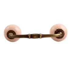 Baby Pink Crackle Ceramic Bridge Handle