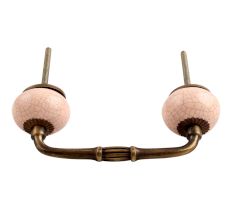 Baby Pink Crackle Ceramic Bridge Handle