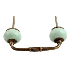 Mint Green Crackle Ceramic Bridge Handle