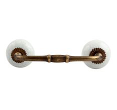 White Green Crackle Ceramic Bridge Handle