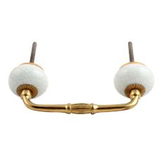 White Green Crackle Ceramic Bridge Handle