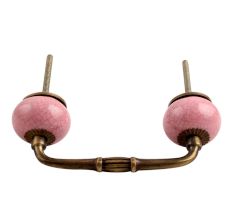 Pink Crackle Ceramic Bridge Handle