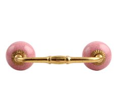 Pink Crackle Ceramic Bridge Handle