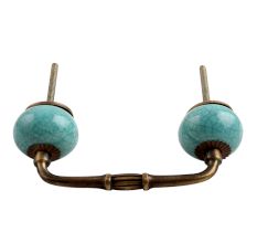 Sea Green Crackle Ceramic Bridge Handle