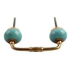 Sea Green Crackle Ceramic Bridge Handle