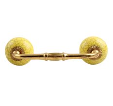 Yellow Black Crackle Ceramic Bridge Handle