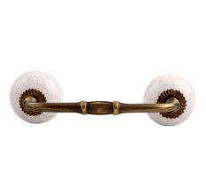 White Purple Crackle Ceramic Bridge Handle