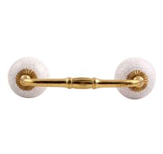 White Purple Crackle Ceramic Bridge Handle