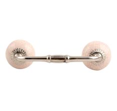 Cream Pink Crackle Ceramic Bridge Handle