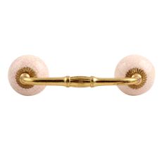 Cream Pink Crackle Ceramic Bridge Handle
