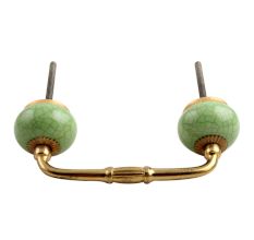 Pea Green Crackle Ceramic Bridge Handle