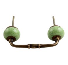 Pea Green Crackle Ceramic Bridge Handle