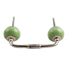 Pea Green Crackle Ceramic Bridge Handle