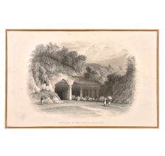 Lithograph Of The Interior Of The Caves Of Elephanta