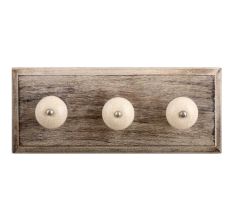 Round Crackle Ceramic Wooden Hooks