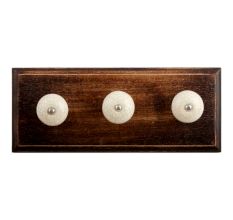 Cream Crackle Ceramic Wooden Hooks