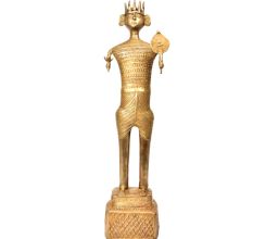 Brass Tribal Man Statue