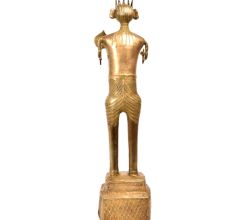 Brass Tribal Man Statue