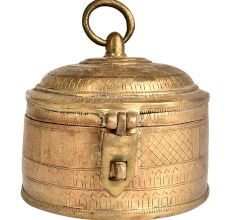 Brass Round Jewellery Box