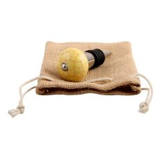 Yellow Pink Crackle Ceramic Wine Stopper