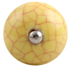 Yellow Pink Crackle Ceramic Wine Stopper
