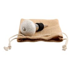 White Crackle Ceramic Wine Stopper