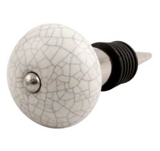 White Crackle Ceramic Wine Stopper