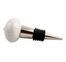 White Crackle Ceramic Wine Stopper