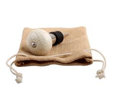 Cream Crackle Ceramic Wine Stopper