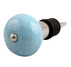  Sky Blue Crackle Ceramic Wine Stopper