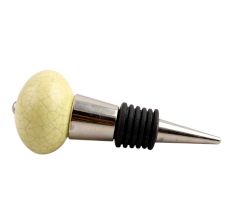 Light Yellow Crackle Ceramic Wine Stopper