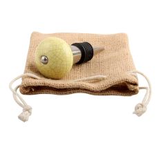 Light Yellow Crackle Ceramic Wine Stopper