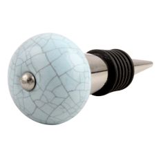 Sky Blue Crackle Ceramic Wine Stopper