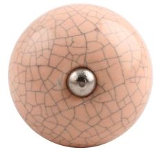Baby Pink Crackle Ceramic Wine Stopper