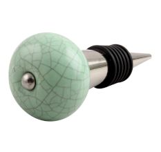 Mint Green Crackle Ceramic Wine Stopper
