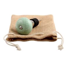 Mint Green Crackle Ceramic Wine Stopper